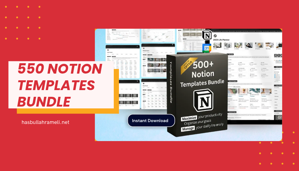 550 Notion Templates Bundle