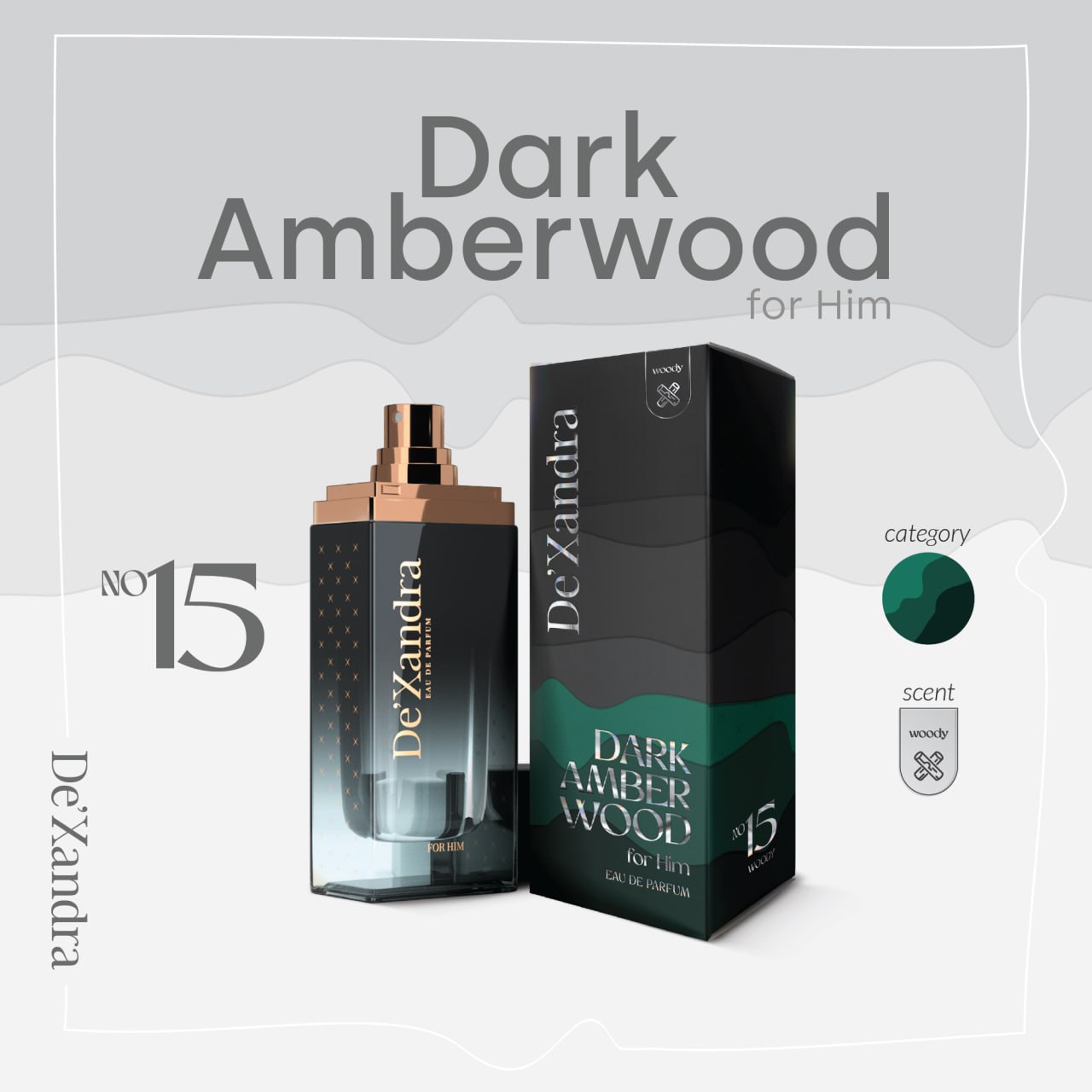 15) DARK AMBERWOOD BY DE’XANDRA 35ML